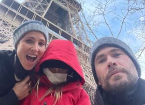 Chris Hemsworth with his wife Elsa Pataky and daughter in Paris (Image: Instagram)
