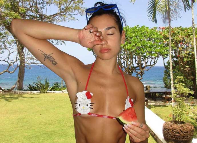 Dua Lipa sports Hello Kitty bikini in Jamaica (Image: Instagram)