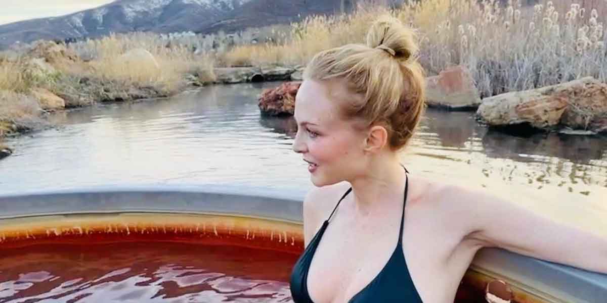 Heather Graham Dips In Hot Springs On Utah Vacation