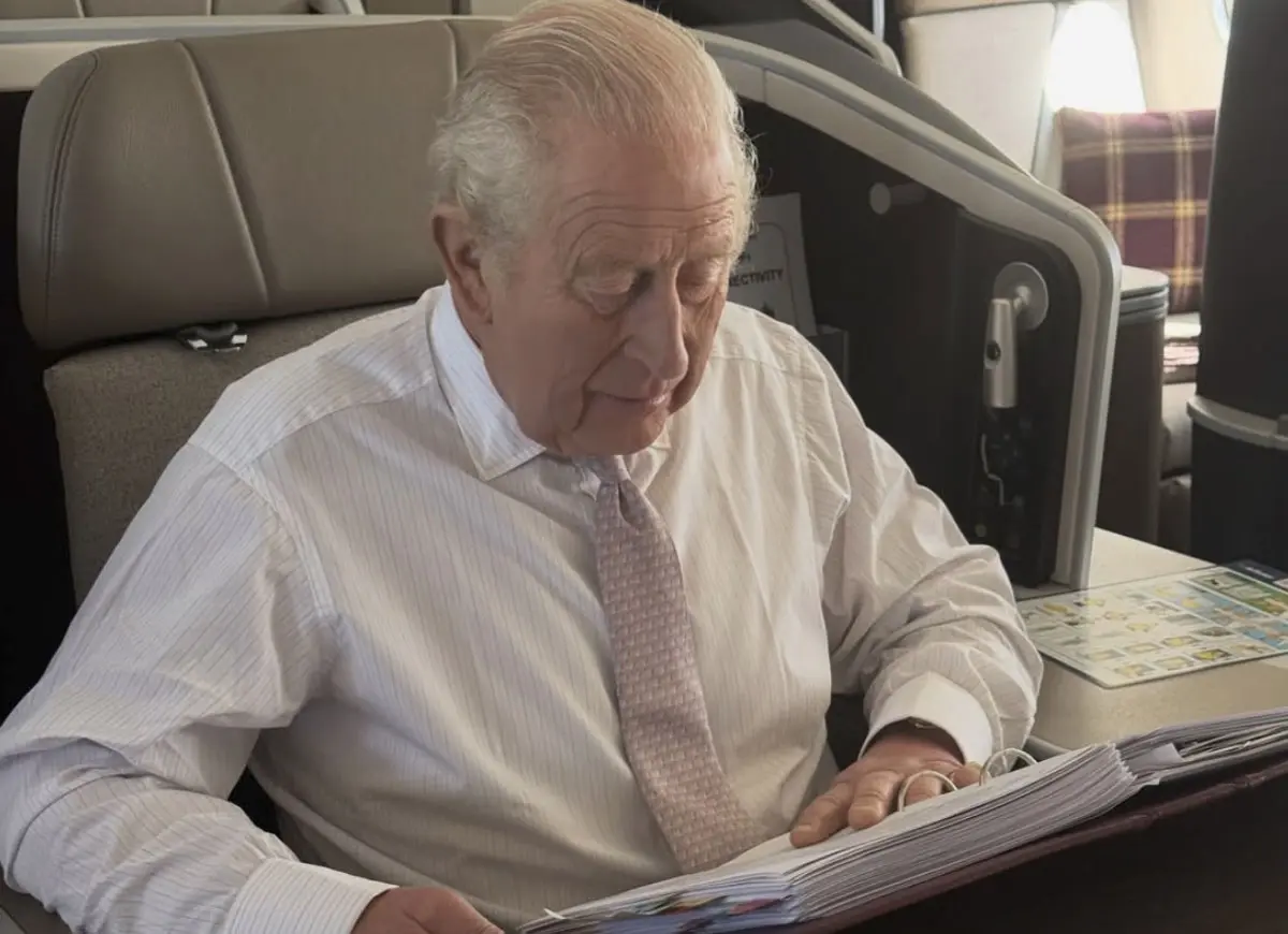King Charles Shares Rare Look Inside Royal Plane As He Begins Caribbean Tour