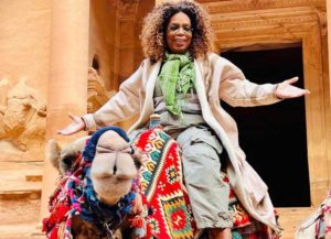 Oprah Winfrey rides camel in Petra (Image: Instagram)