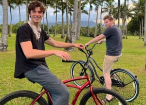 Shawn Mendes rides a bike in Hawaii (Image: Instagram)