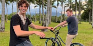 Shawn Mendes Bikes To Waterfall In Hawaii (Image: Instagram)