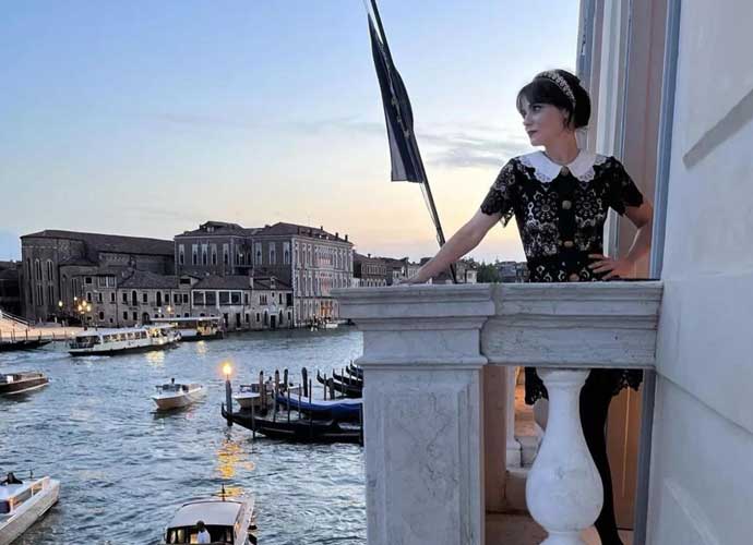 Zooey Deschnanel on balcony in Venice (Image: Instagram)